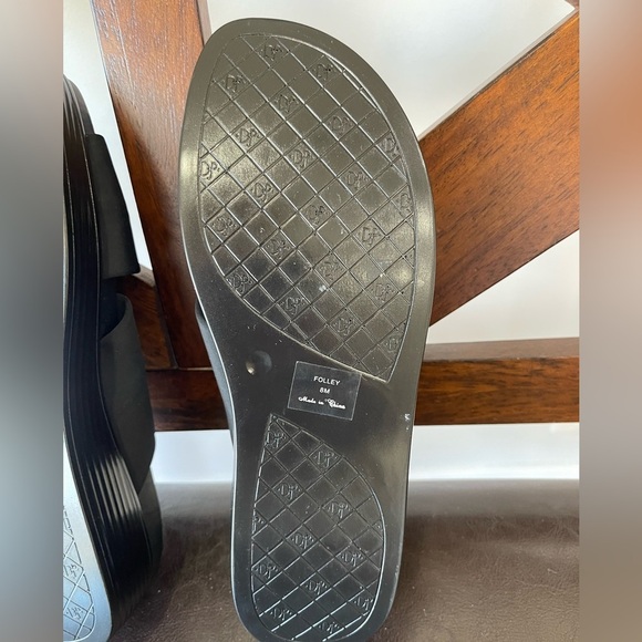 Donald  Pliner Women's Black Folley Slide Sandals size 8 summer work  concert - Picture 7 of 16